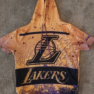 Los Angeles Lakers Orange and Black Men's Hoodie